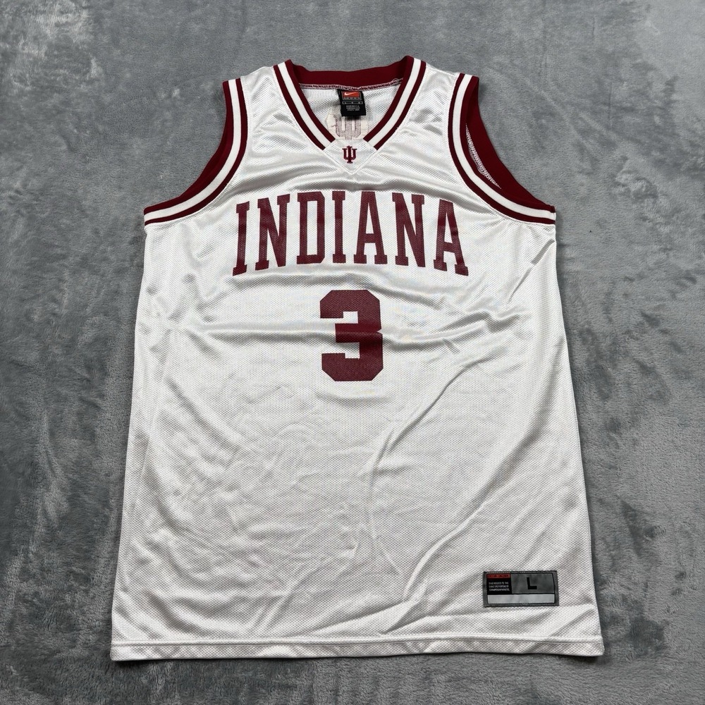 Vintage Nike Team Indiana Hoosiers NCAA Basketball Jersey #3 Large Made In USA